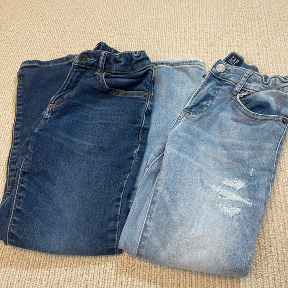 Gap Kids Boys Stretch Slim Jeans Size 7 Light Dark Wash Bundle - Picture 4 of 4